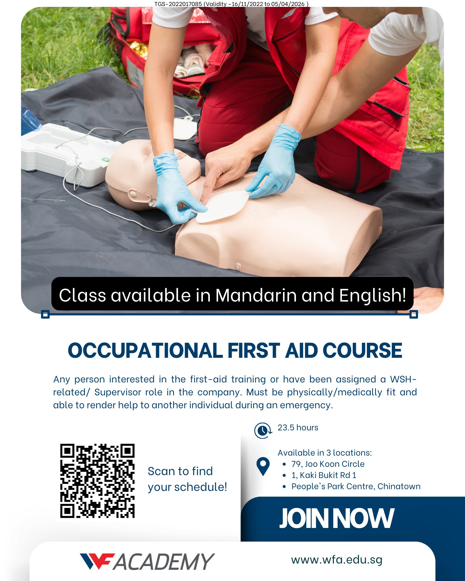 Wong - Ready to save lives? Join our Occupational First Aid Course and ...