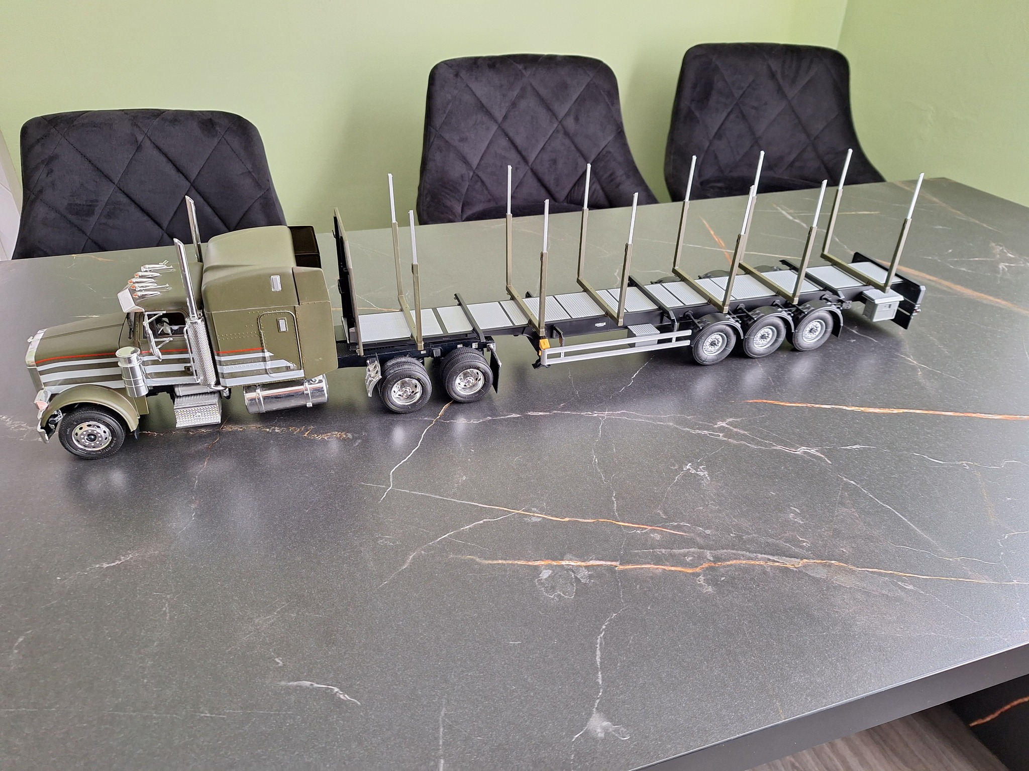 From Mark H : Peterbilt 378 (No. 3857) & Timber trailer (No. 3868 