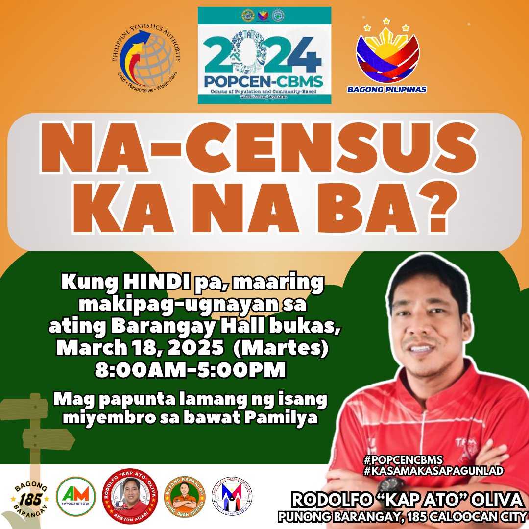 Barangay 185 Caloocan City Punong Barangay Rodolfo “Kap Ato” Oliva - 𝐍𝐀 ...