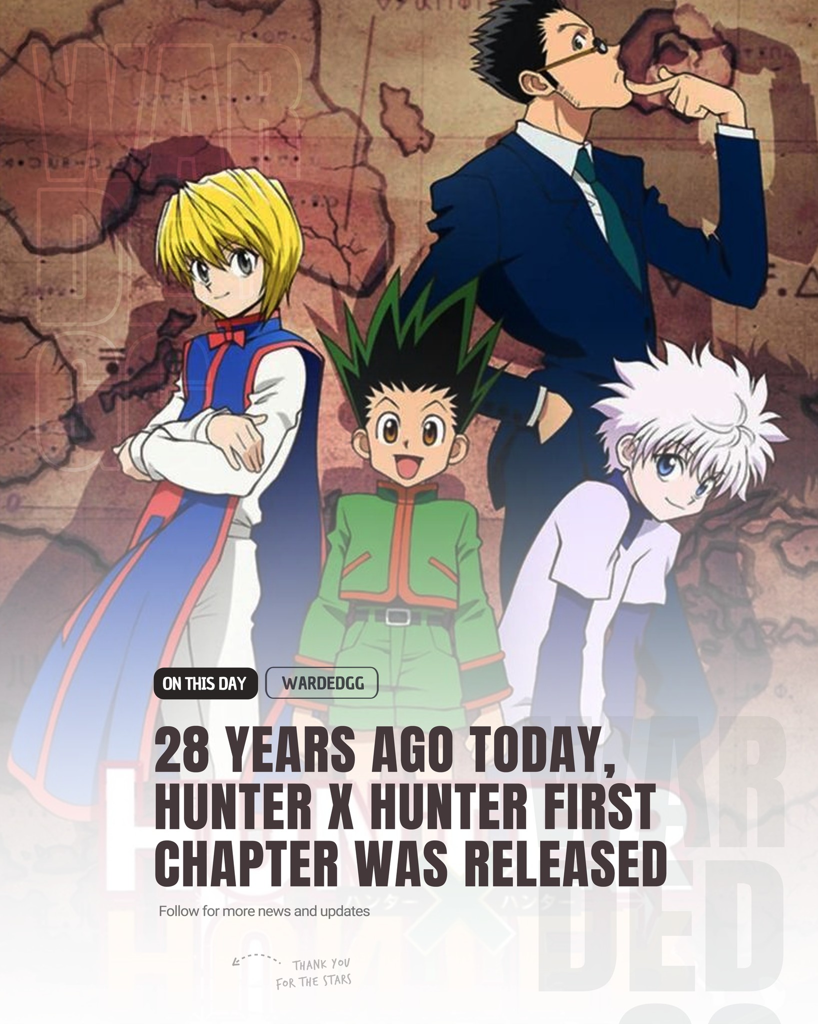 ON THIS DAY: 28 years ago, the first chapter of the manga Hunter x 