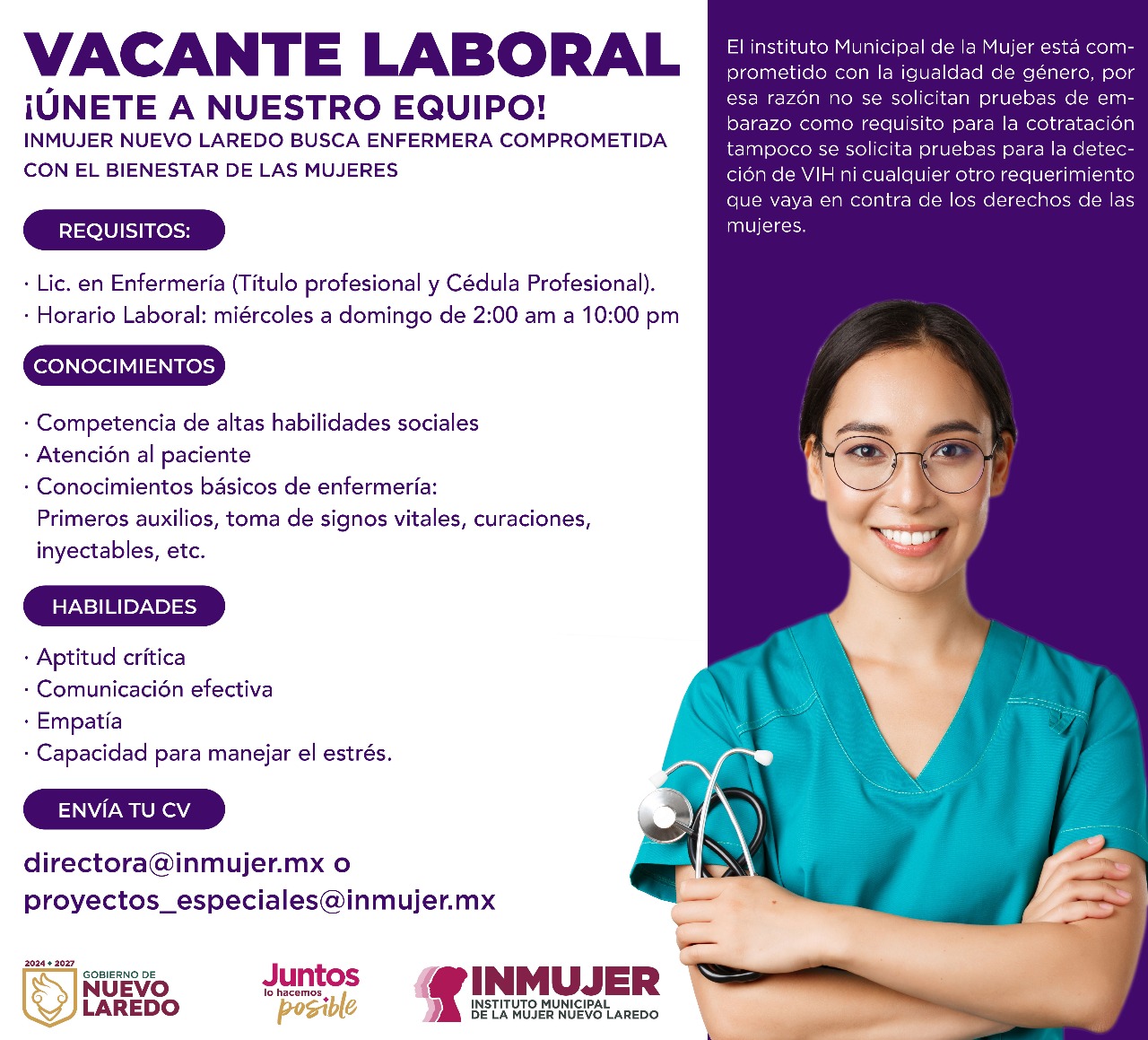 Inmujer - ¿Eres una profesional de la salud con visión social? 