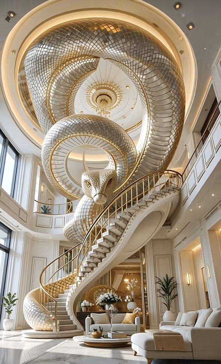 Design - A magnificent serpent, crafted in shimmering scales of silver ...