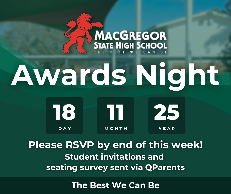📢 Reminder! Awards Night... - MacGregor State High School | Facebook