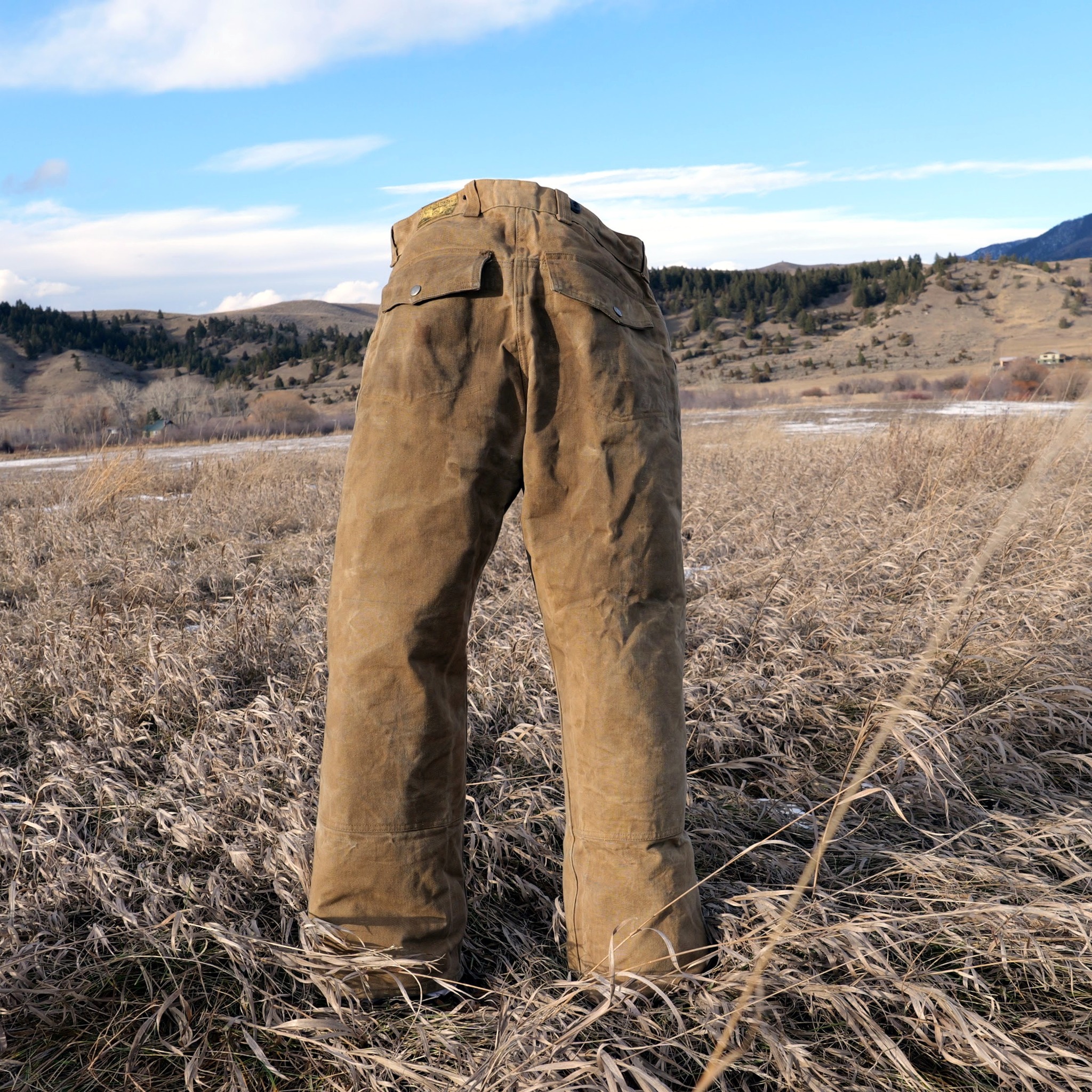 Made from super thick army duck canvas, these vintage logger pants