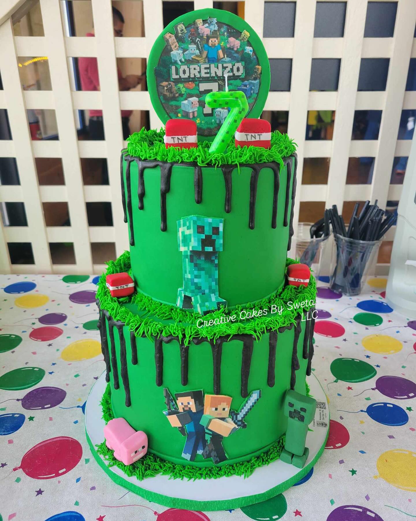 Minecraft themed cake,... - Creative Cakes by Sweta, LLC | Facebook