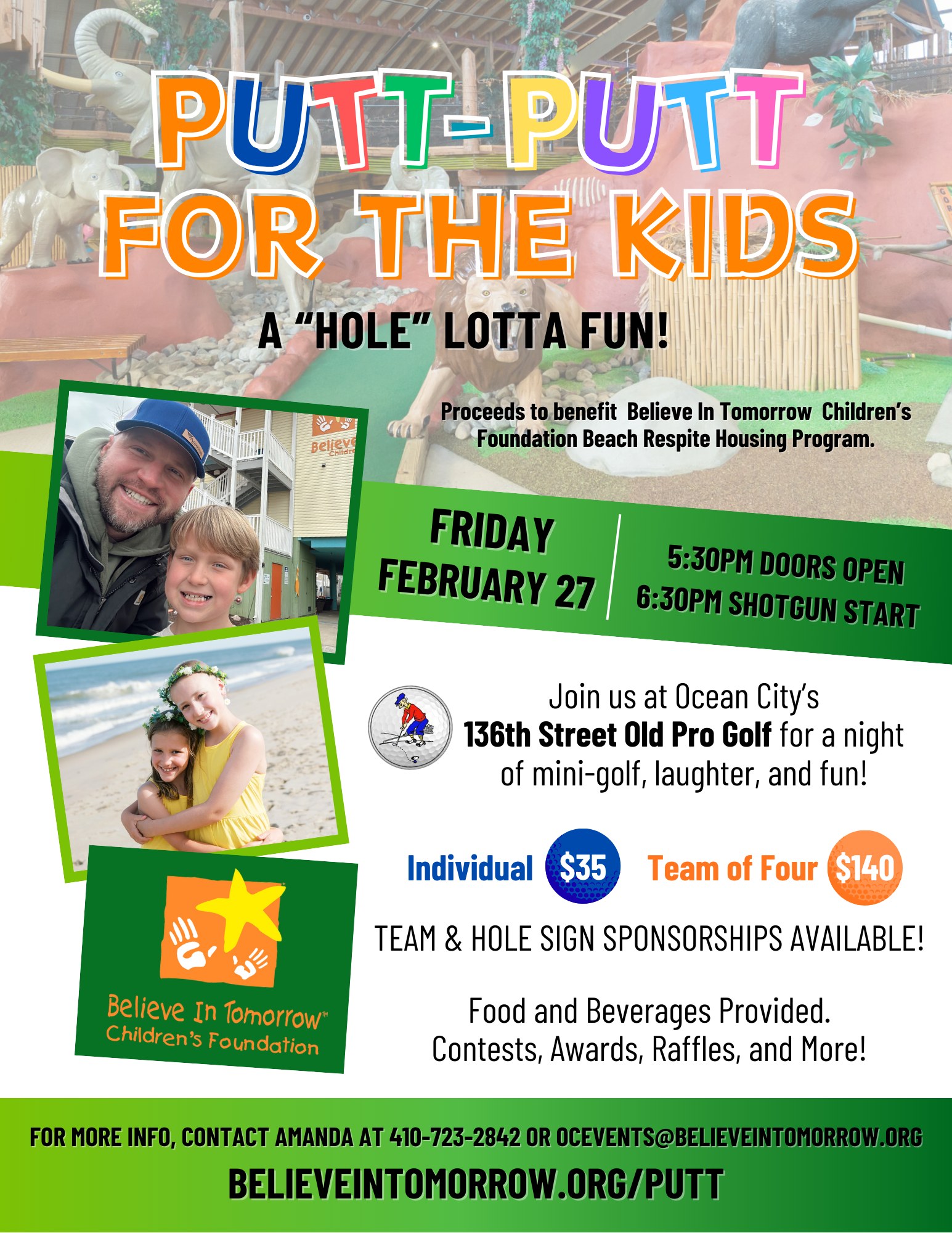 Believe - Putt with purpose! ⛳️💛 Join us in Ocean City on February 27th ...