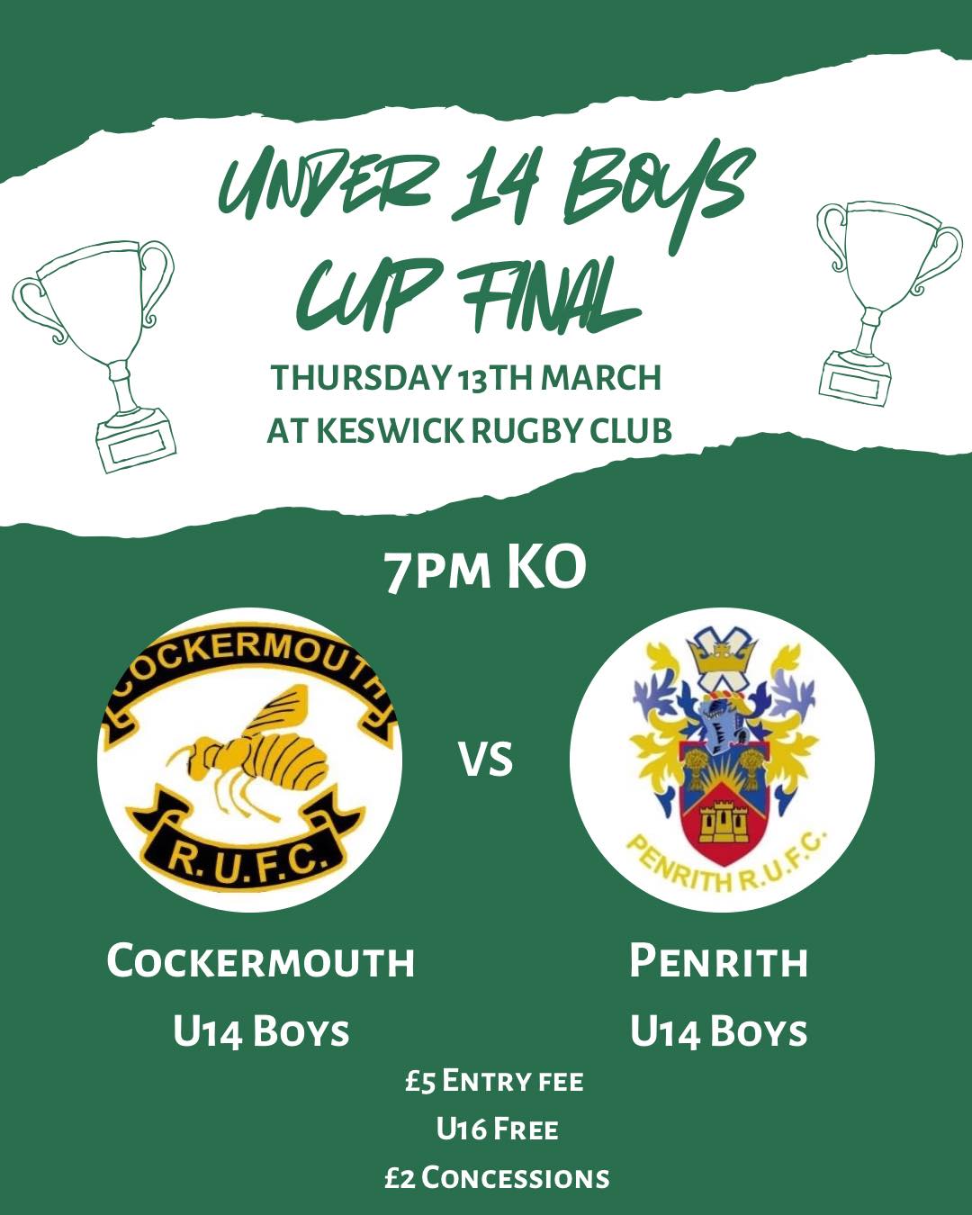 Penrith - Tomorrow night the U14 boys take on Cockermouth in the County ...