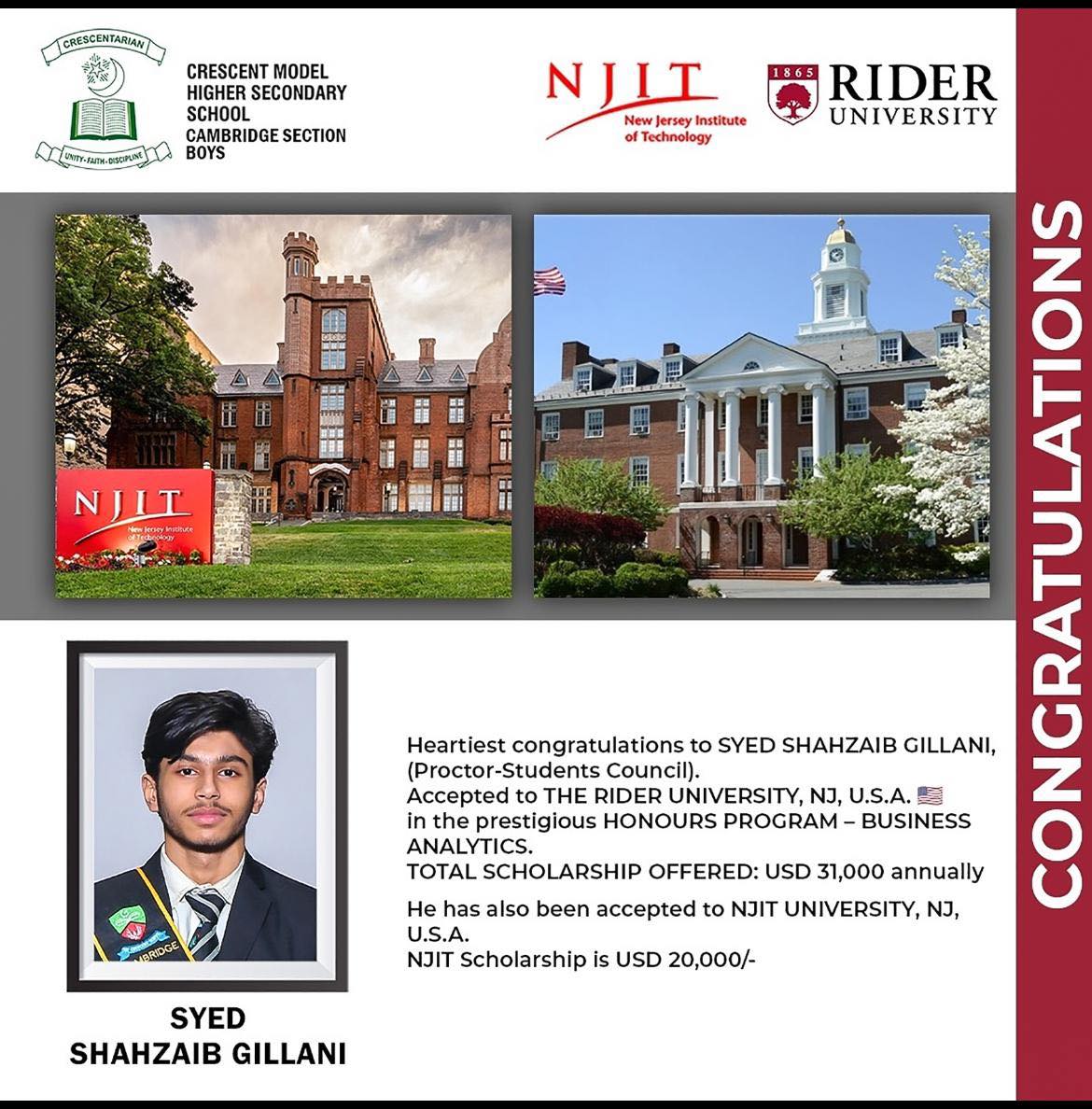 Crescent - Congratulations Shahzaib! | Facebook