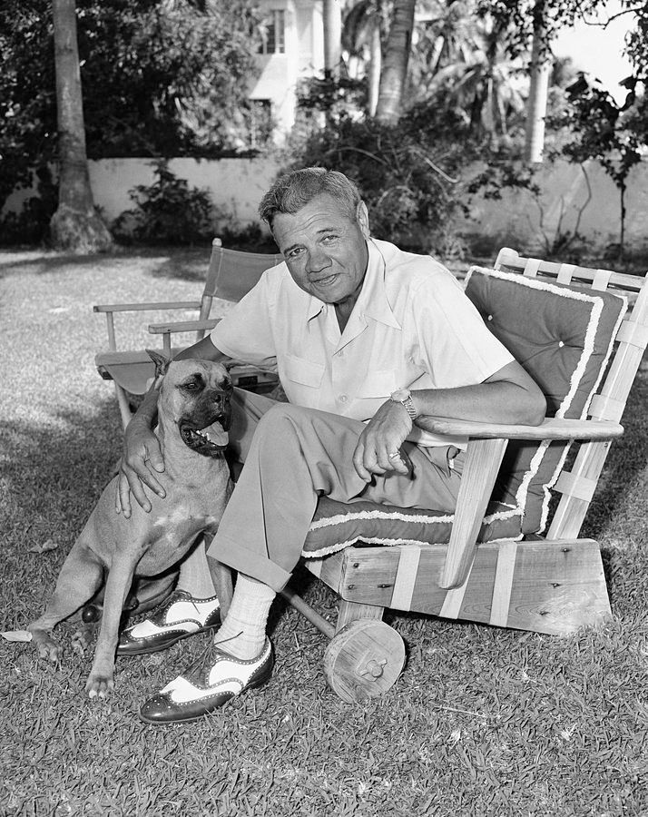 Babe Ruth relaxing with his dog in... - Baseball In Pics | Facebook
