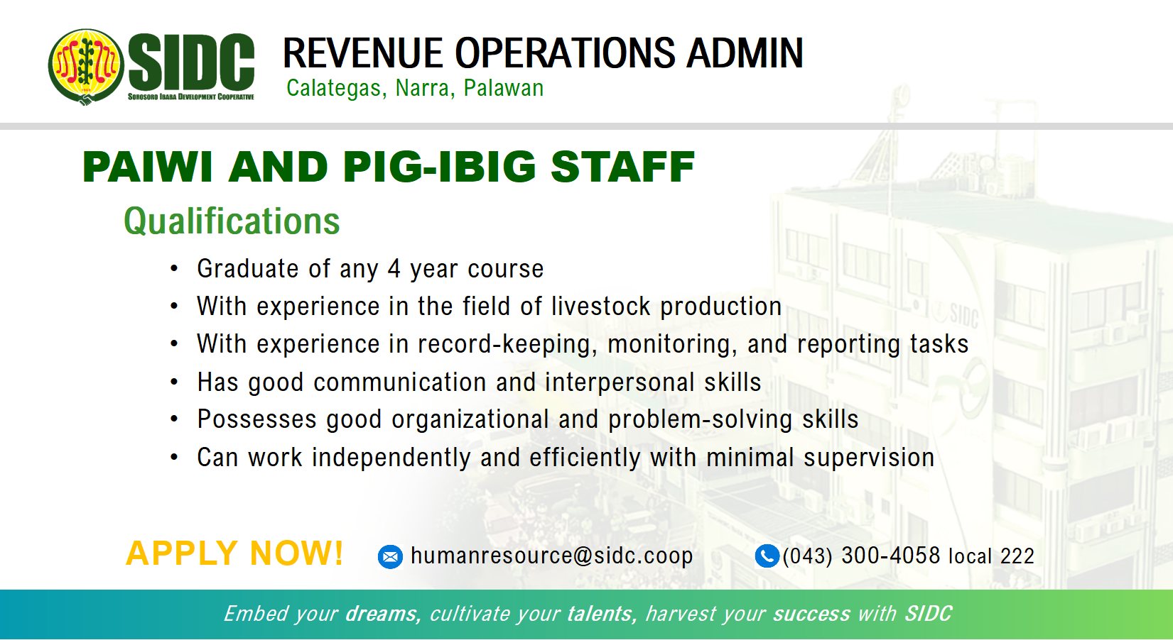 SIDC JOBS - SIDC JOBS added a new photo.