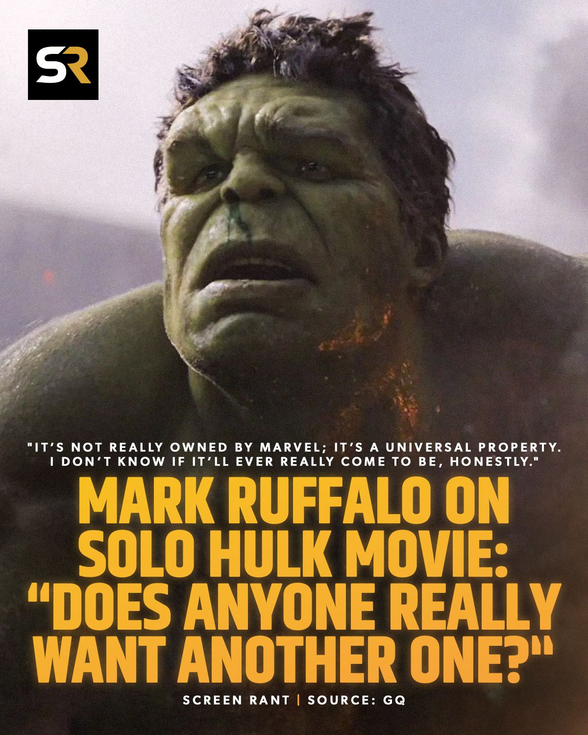 Screen Rant - Mark Ruffalo explains why the #Hulk will not... | Facebook