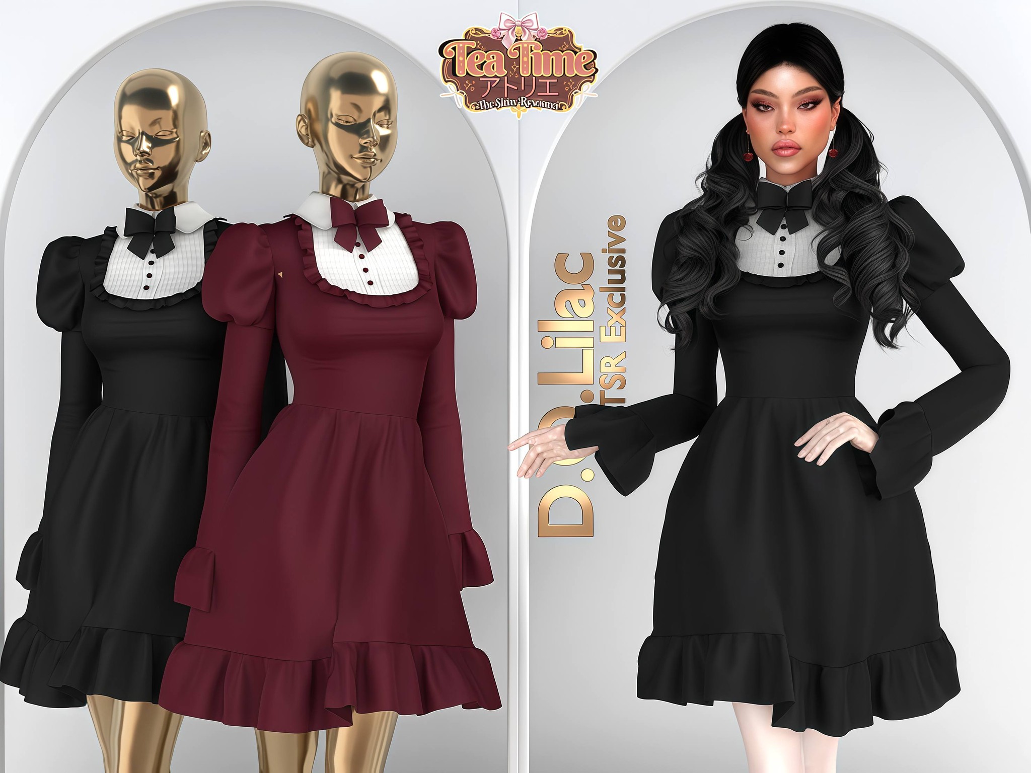 Jennymysims - 🎀🌹𝐍𝐞𝐰 𝐂𝐂 │𝐆𝐨𝐭𝐡𝐢𝐜 𝐁𝐨𝐰𝐬 𝐑𝐮𝐟𝐟𝐥𝐞𝐬 𝐃𝐫𝐞𝐬𝐬 𝐃𝐎𝟐𝟏𝟓𝟖 - 𝐃.𝐎.𝐋𝐢𝐥𝐚𝐜🌹🎀 ...