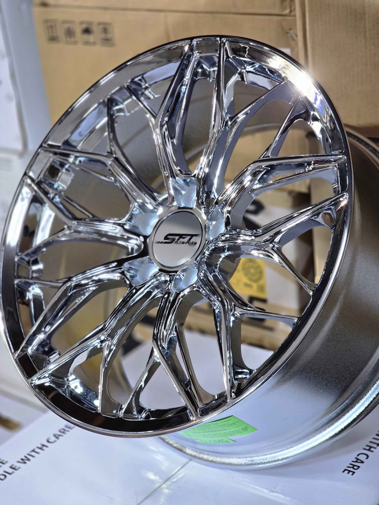 18x8.5 BRAND NEW CHROME SHIFT SFT FLOW FORM SPLITTER WHEELS/RIMS. 5X114 ...