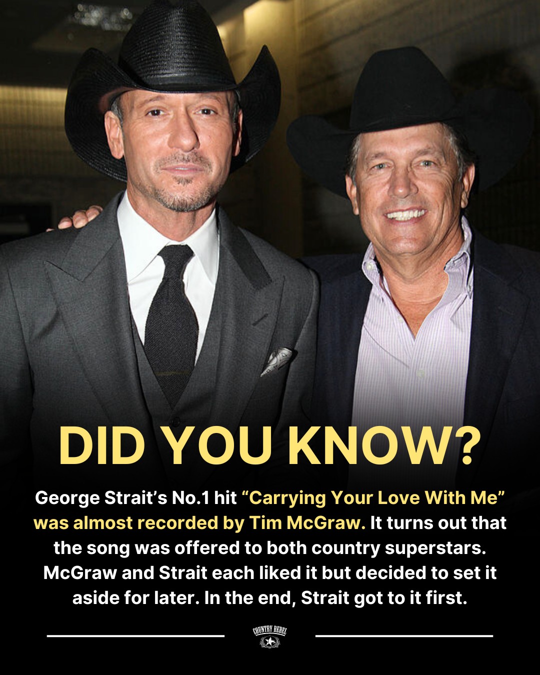 Country - Did you know Tim McGraw almost sang George Strait's No.1 hit ...