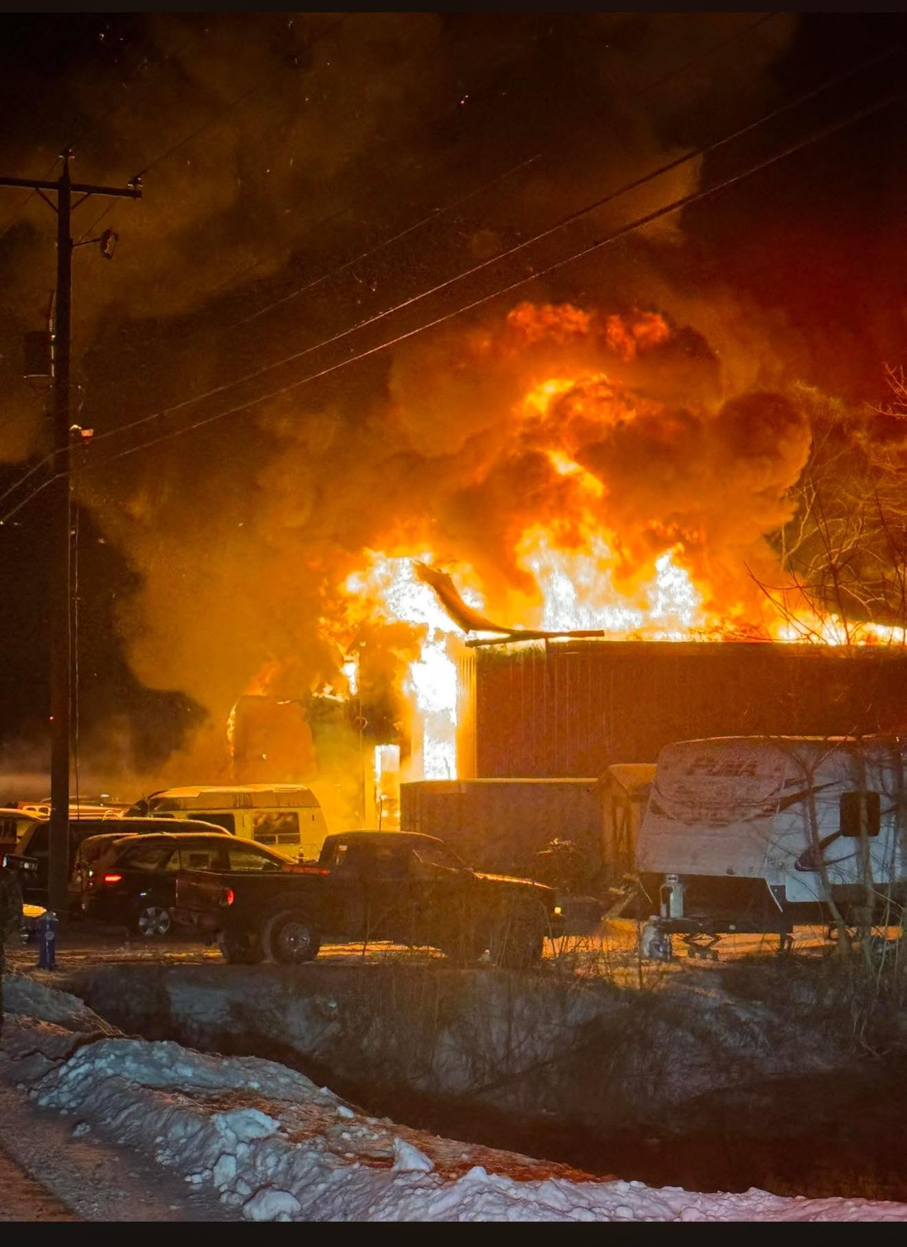 J&J - “Structure fire at Riggs transmission shop fully involved ...