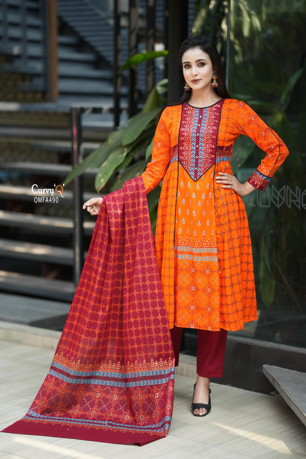 Curvy - Anarkoli set Code: OMFA490 Unstitch Price: 2250tk Stitch ...