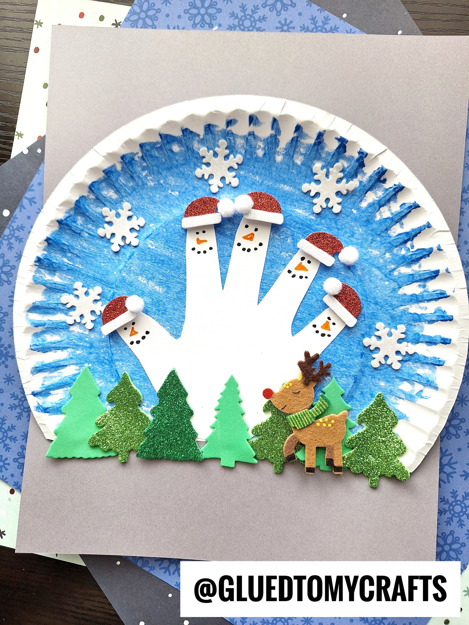 Glued - Paper Plate Winter Wonderland Scene Craft Idea https://www ...