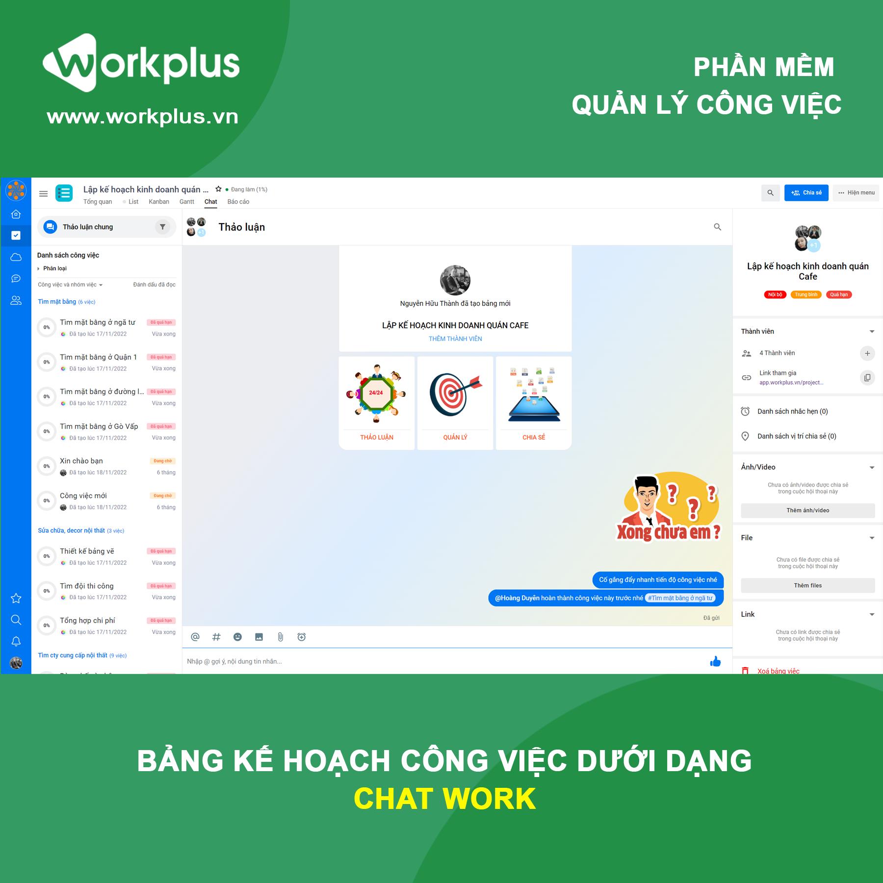 Workplus - Phần mềm quản lý công việc | Hanoi
