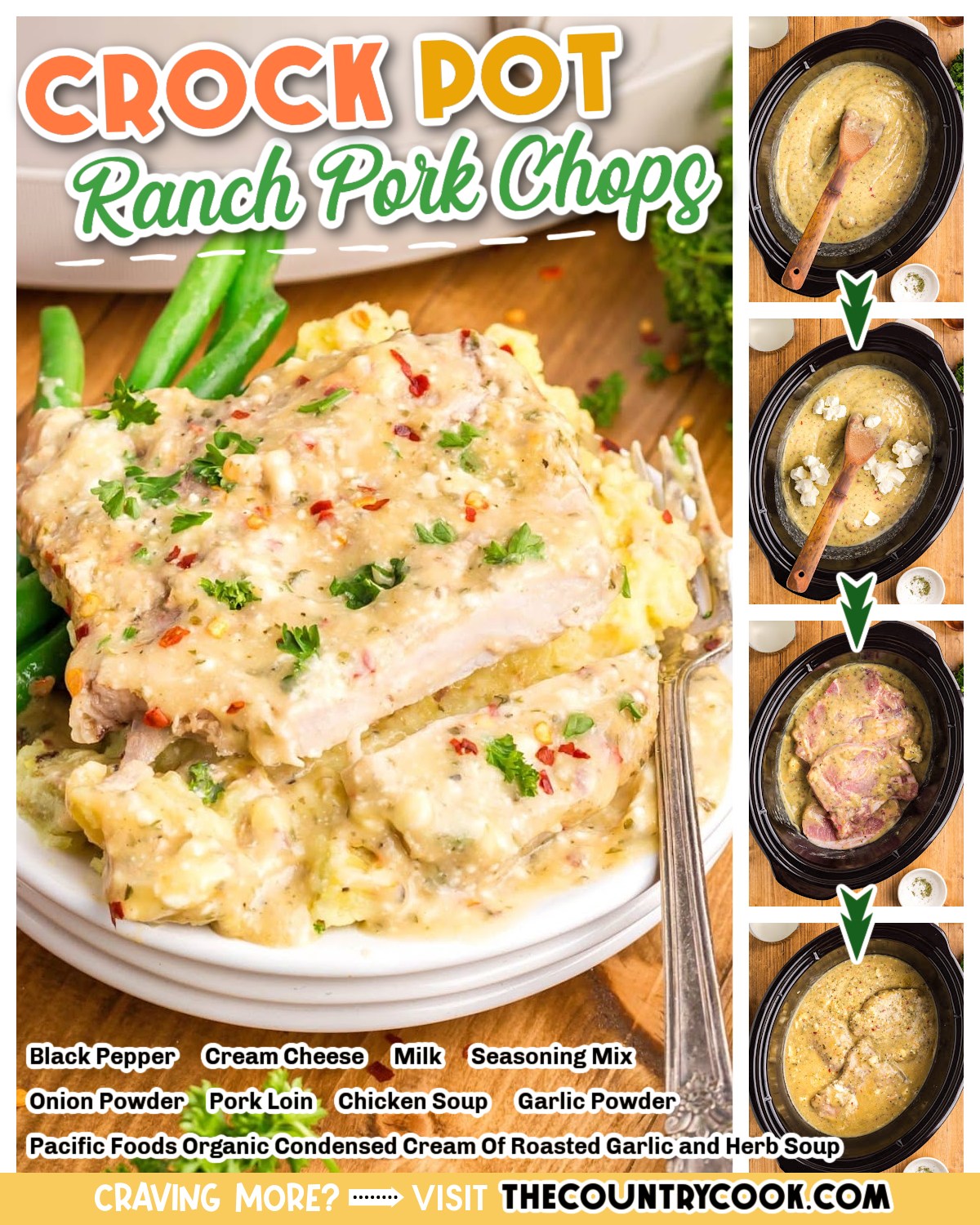 crock pot pork chops cream of chicken soup ranch dressing are cooked in a simple, creamy ranch sauce that can be quickly prepped and only needs a handful ingredients! A family favorite dinner! RECIPE LINK IN Size:3 (Pre-Order - Ships Late October) Navy Blue Pleated Dress Concerts:Festival Ranch packet