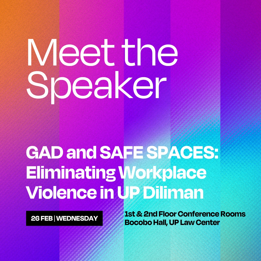 #MeetTheSpeaker for the GAD and... - UP Diliman Gender Office | Facebook