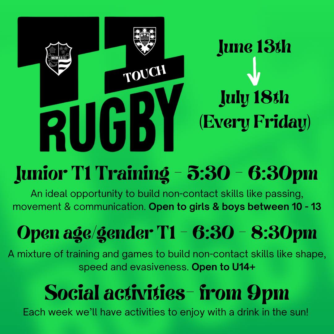 Wigton - We’ve got some fun in the sun incoming! T1 (Touch) Rugby ...