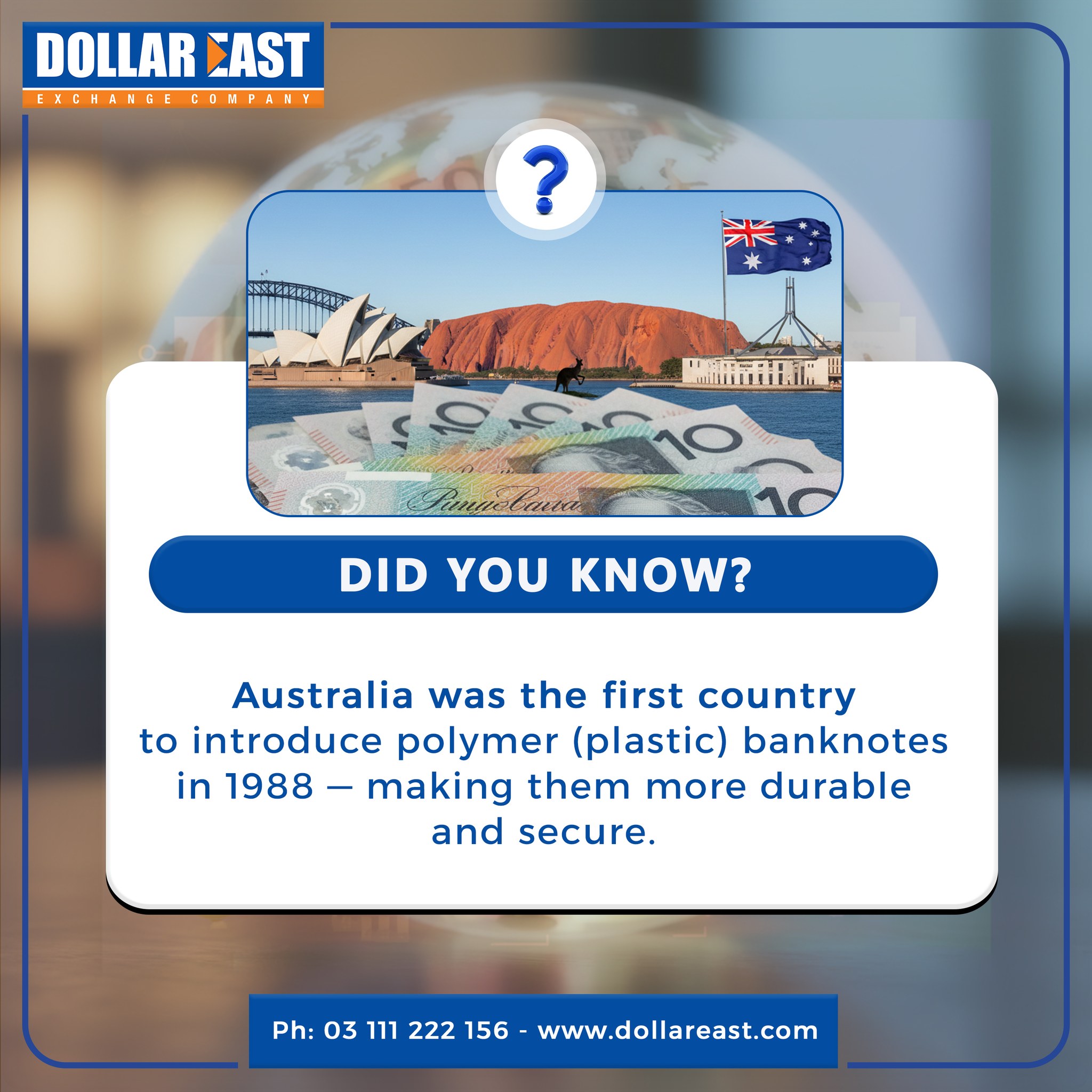 💡 Did You Know? Australia... - Dollar East Exchange Company | Facebook