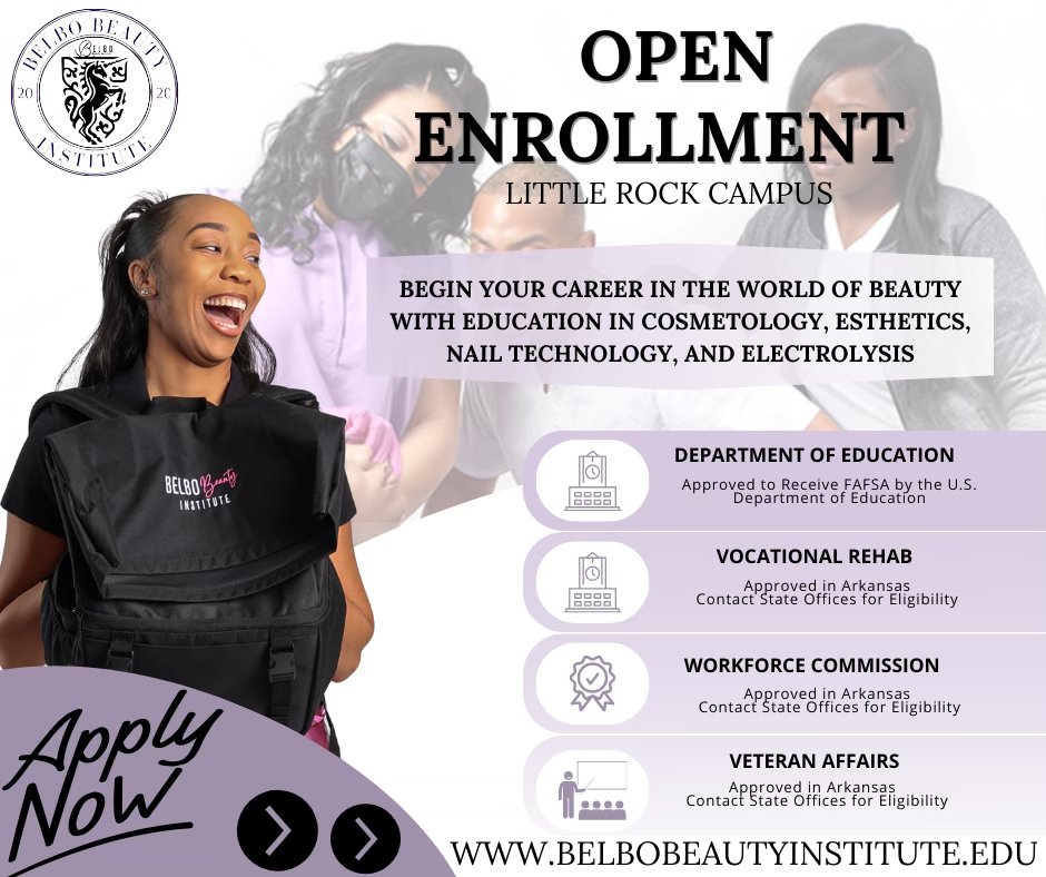 🥹🥹BELBO BEAUTY INSTITUTE IS BACK THIS SUMMER! We're excited to announce  that Belbo Beauty Institute – Little Rock Campus is officially REOPENING  this Summer & enrollment for our July classes is now