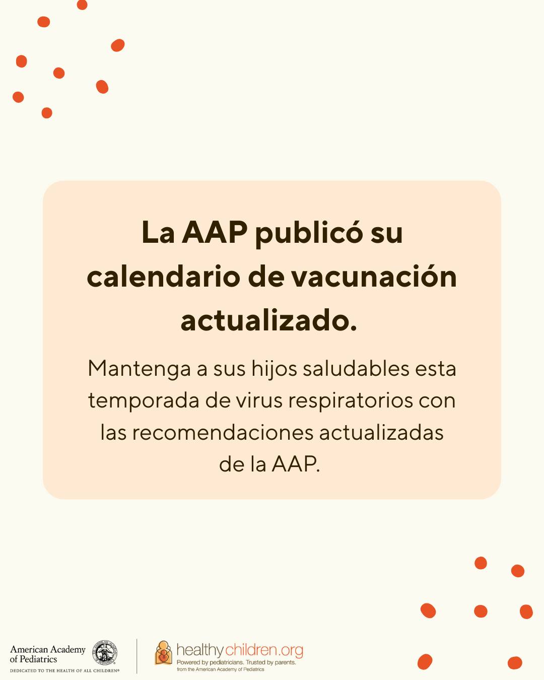 Healthy - La AAP publicó hoy su calendario de vacunación actualizado ...