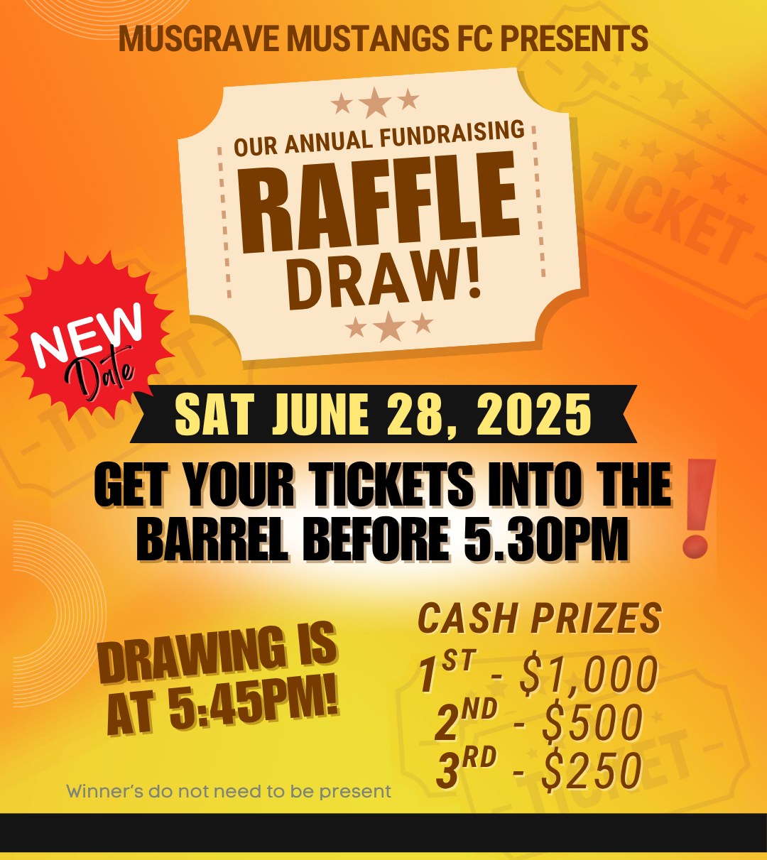 Musgrave - 🎟️ RAFFLE DRAW REMINDER! 🎟️ Don’t forget — our Annual ...