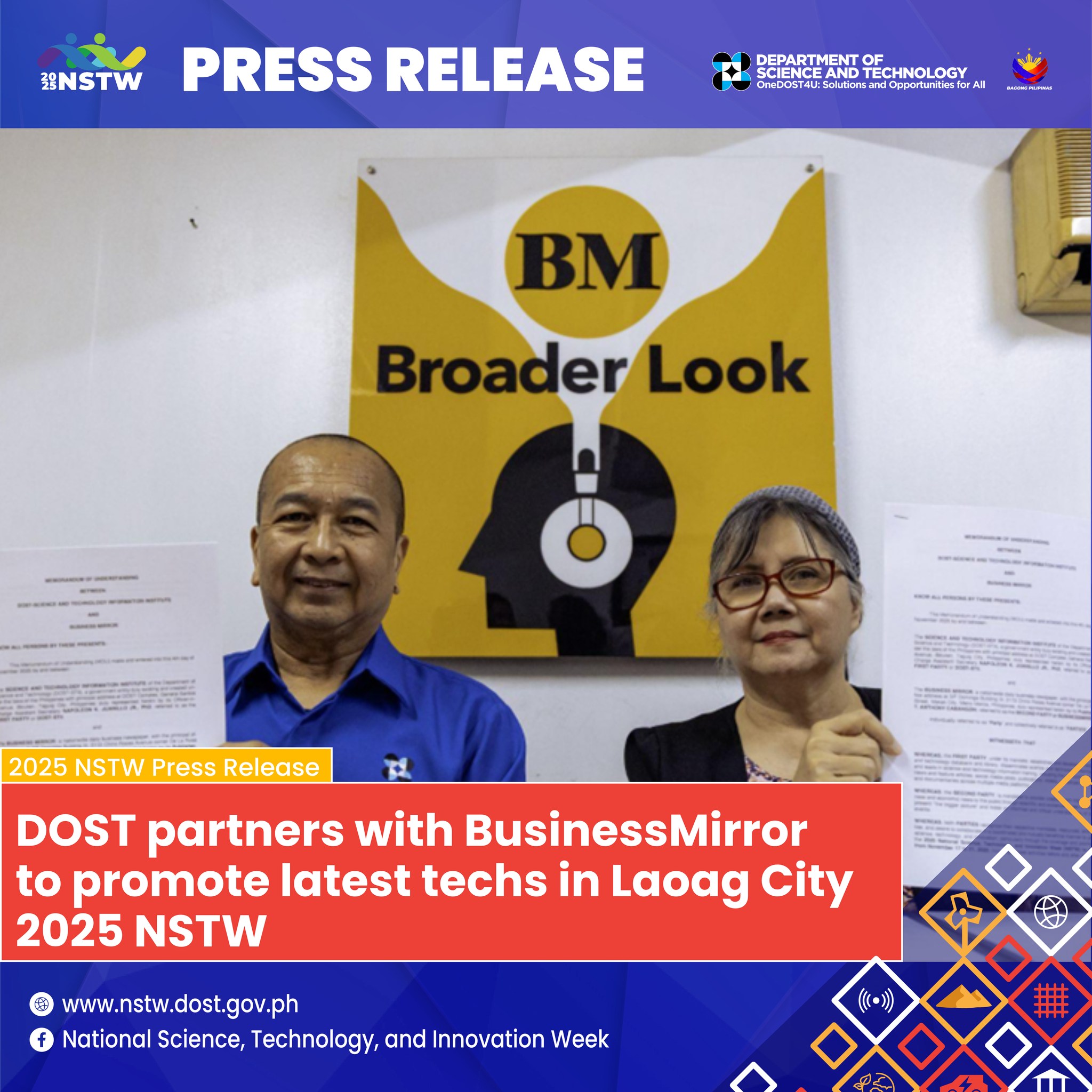 National - NSTW Press Release: The Department of Science and Technology ...