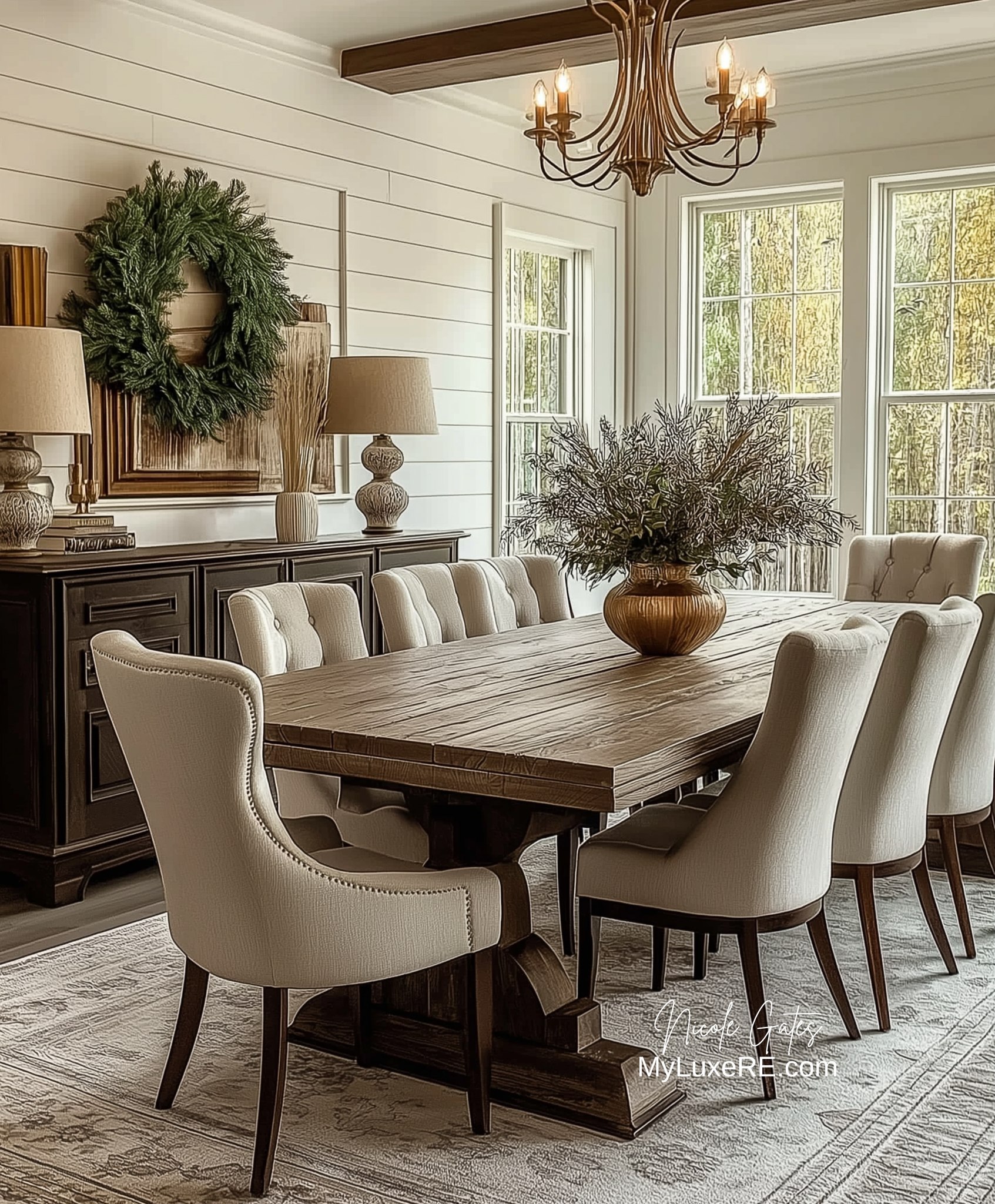 Nicole - Beautiful farmhouse dining room.🤎🖤 Would you change the chairs ...