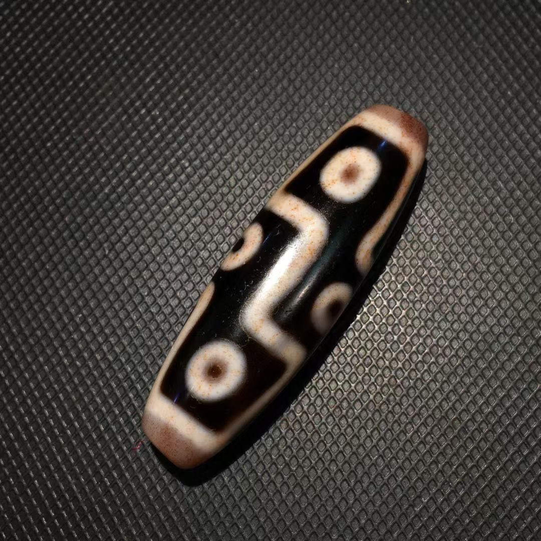 编号：XA19 🍒手工朱砂·折线九眼天珠🍒 尺寸：14.7x50.8mm