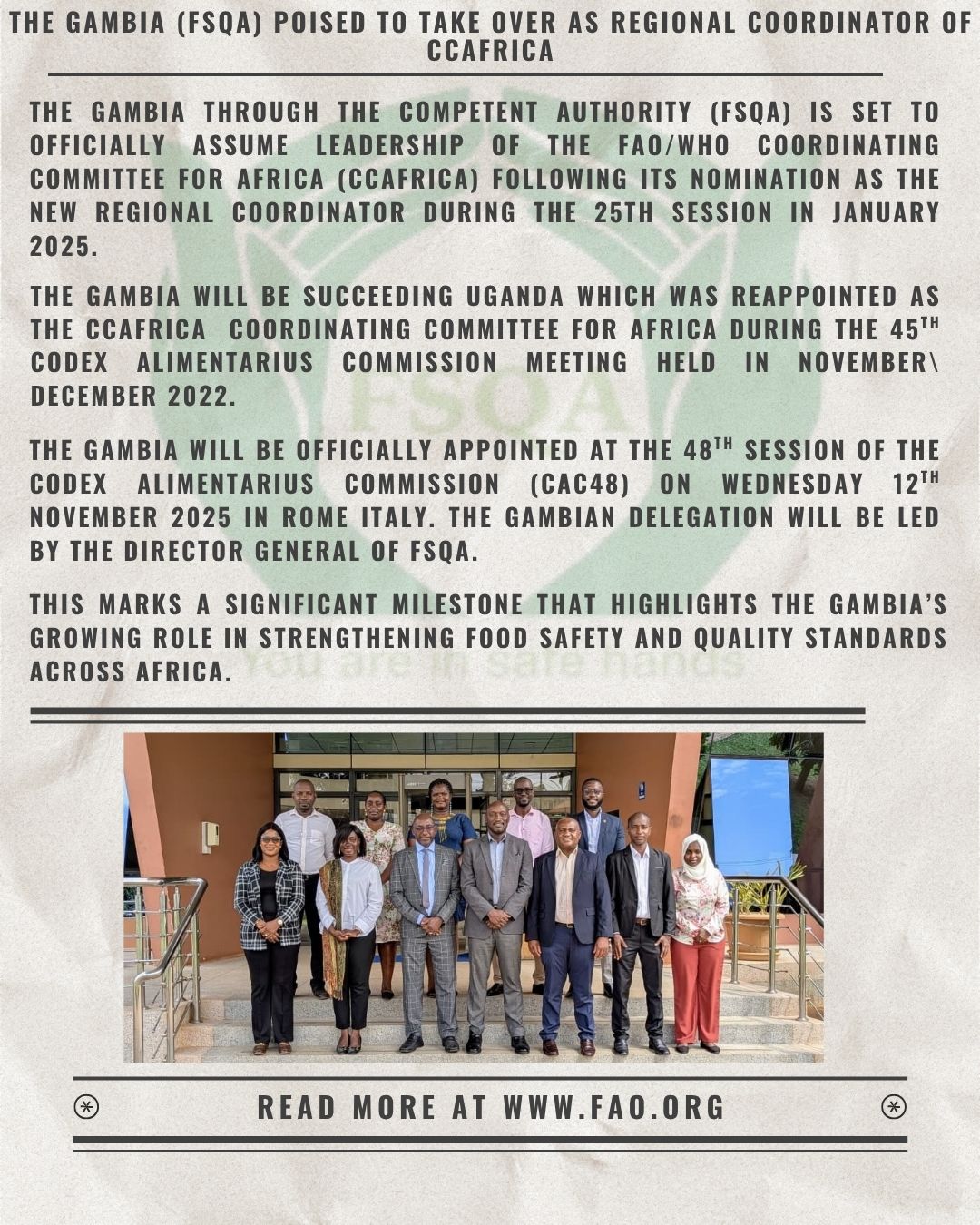 Food Safety And Quality Authority of The Gambia