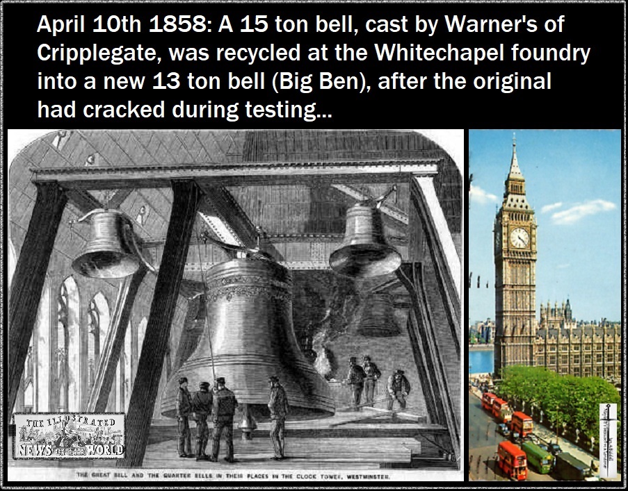 Big Ben first tolls the hour in 1859