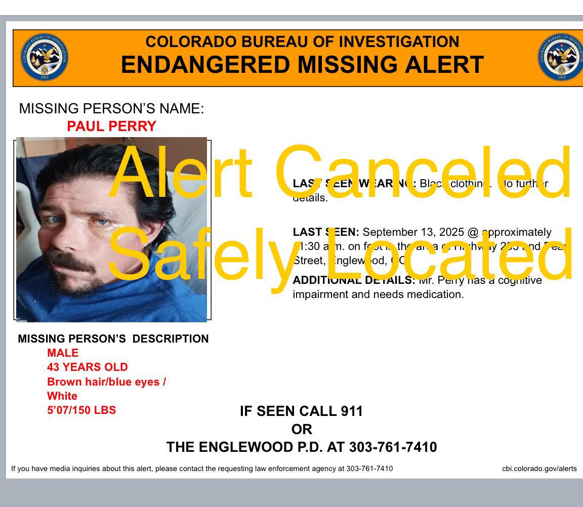 Colorado - Missing Endangered Alert Deactivation - Paul Perry has been ...