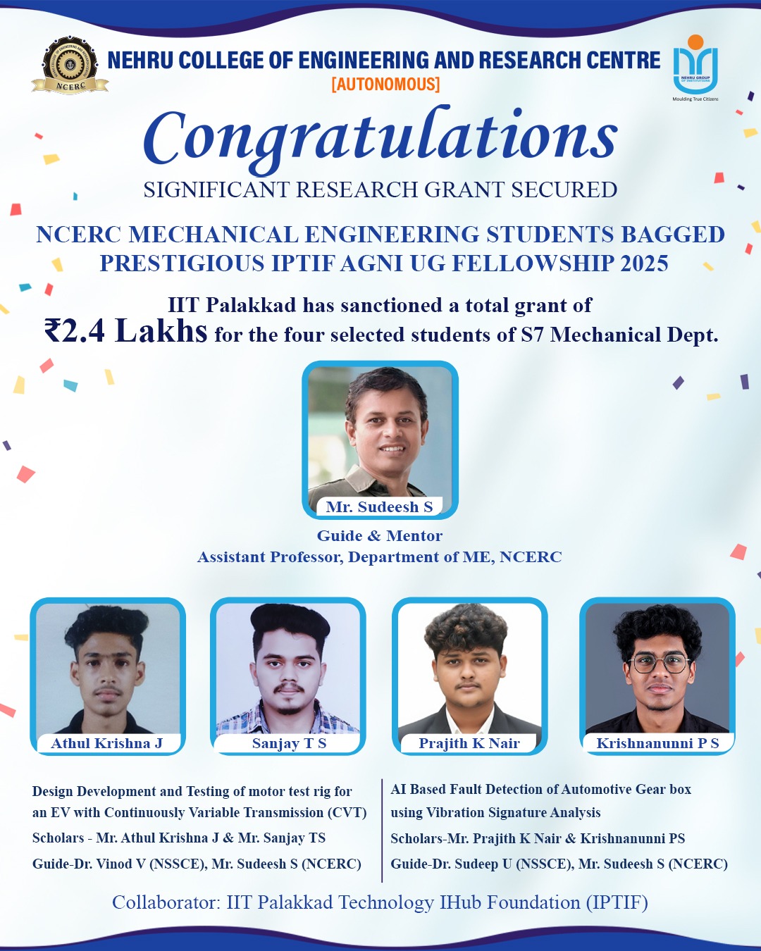 Proud Moment of Achievement! 🌟... - Nehru Group Kerala | Facebook