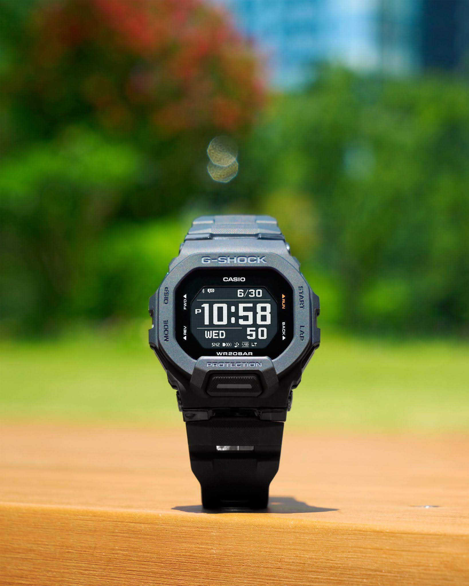 Casio G-SHOCK GBD200-1 watch with 200m water resistance