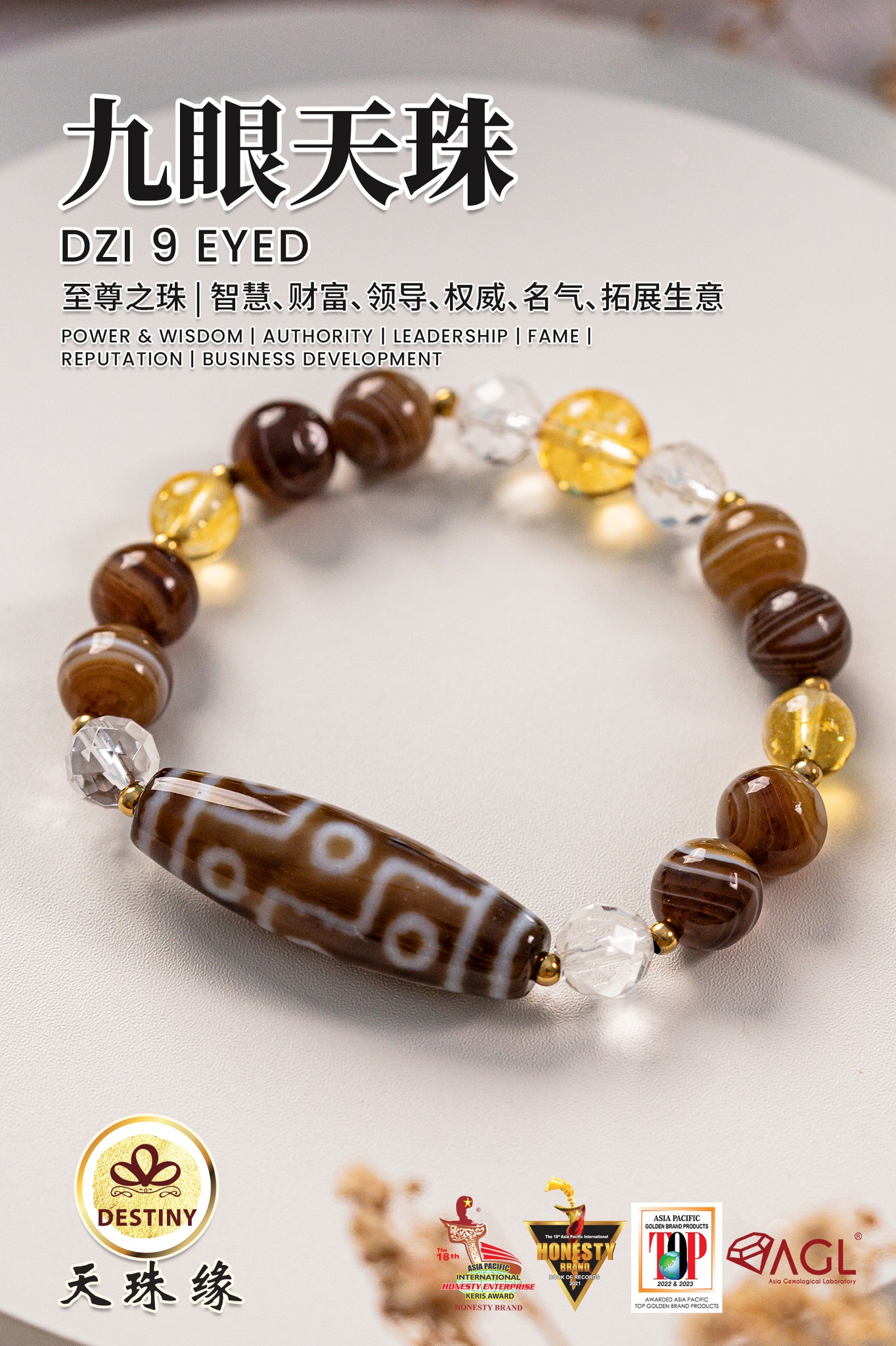 九眼天珠DZI 9 EYED】 #九眼天珠也被称为「 #至尊之珠」❤️ 此天珠