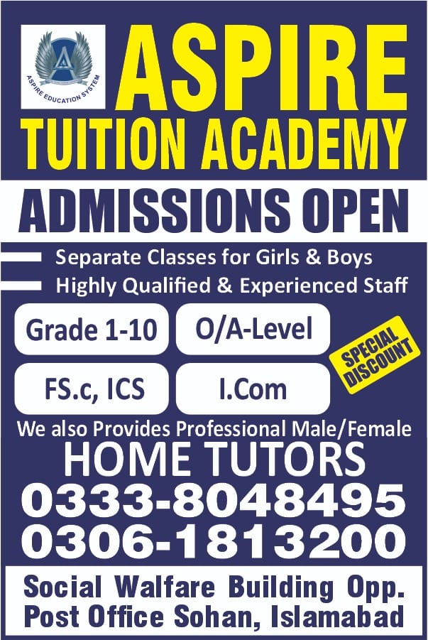 Aspire Tuition Academy committee chowk Rwp