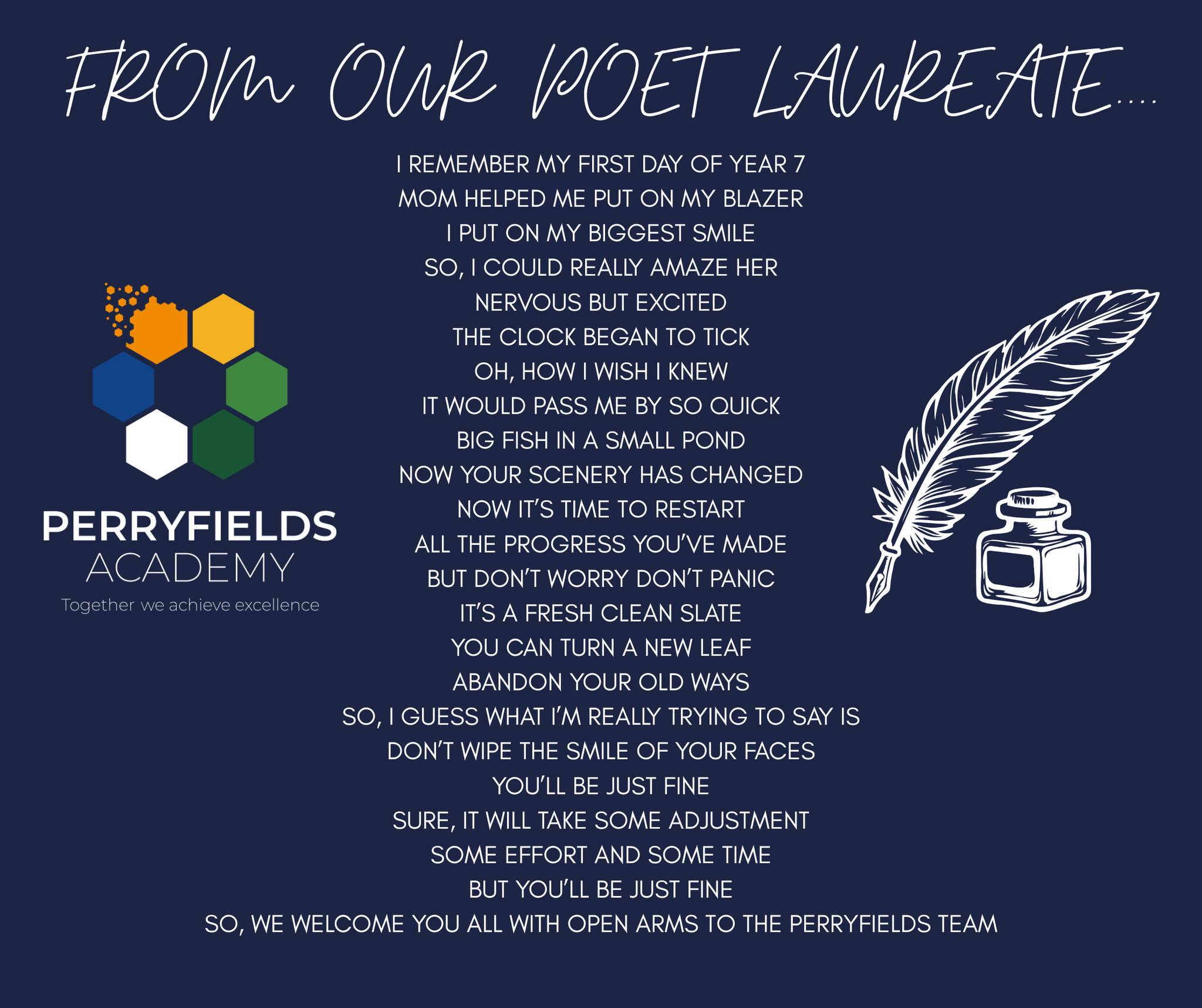Our new Poet Laureate, Clifford, has... - Perryfields Academy | Facebook