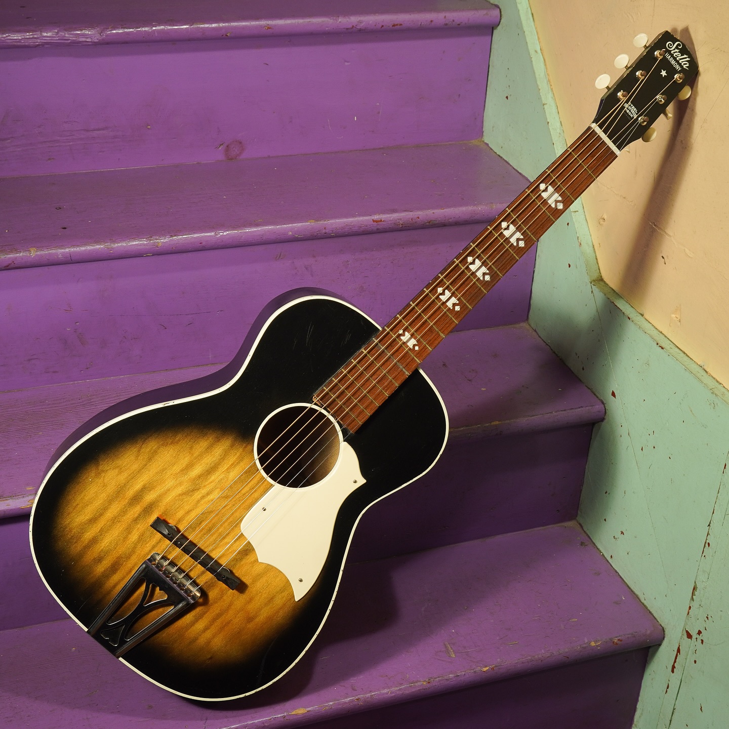 For sale at the site! 1970s Harmony H929 Stella parlor guitar With