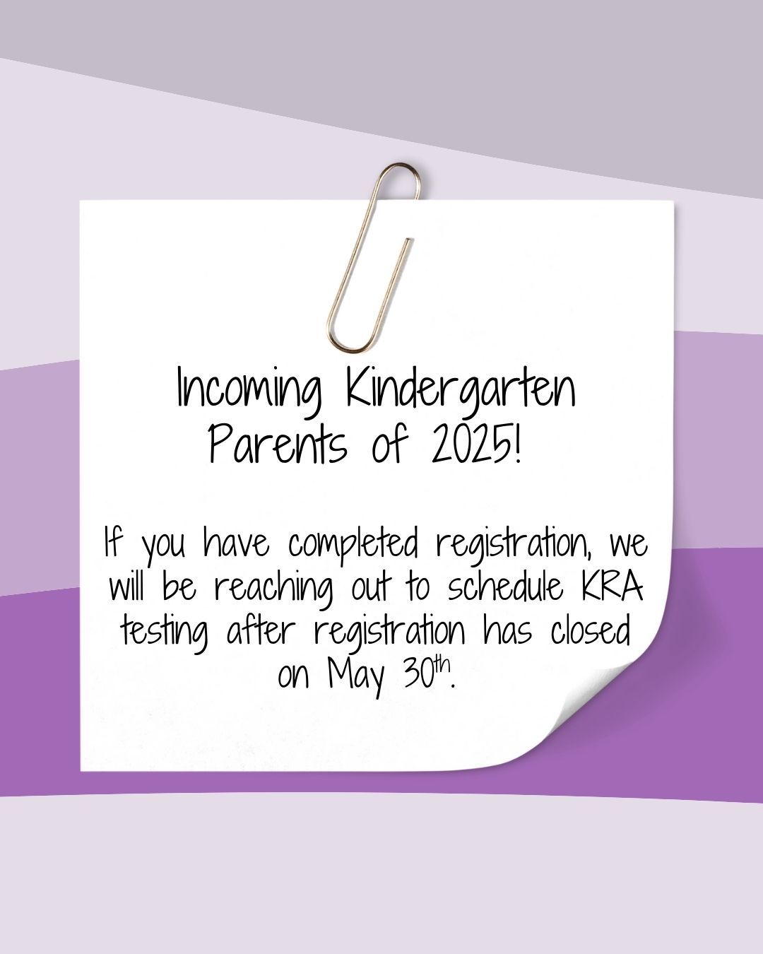 Keystone - An important message for parents of incoming kindergarteners ...