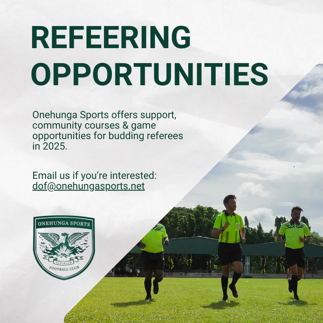 Onehunga - Thinking about refereeing club football in 2025? ⚽️ Onehunga ...
