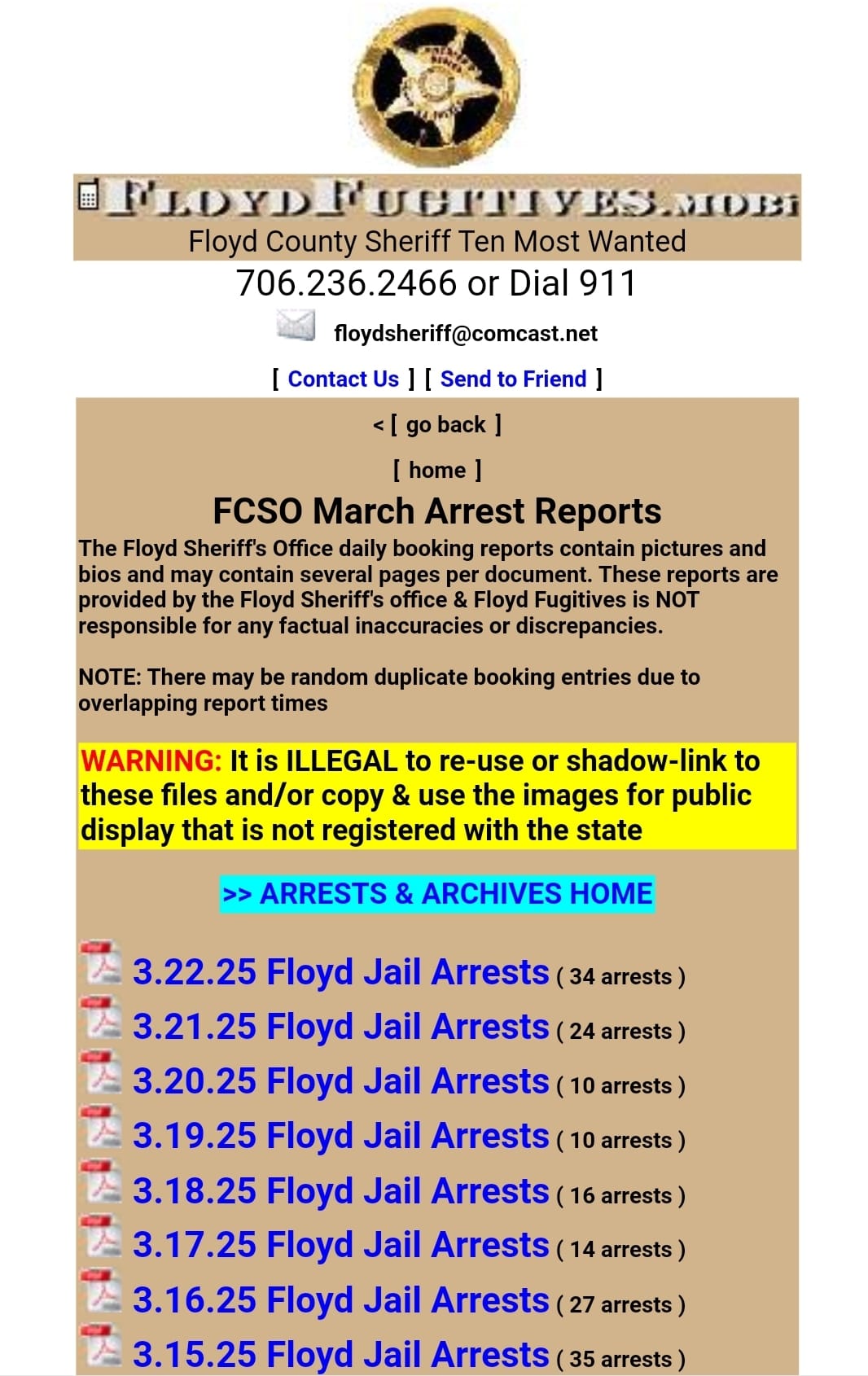 Real - See the 3.22.25 local arrest report featuring 34 arrests filling ...