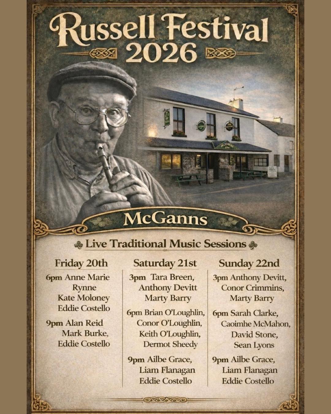 The Russell - McGann’s Pub are delighted to announce their music lineup ...