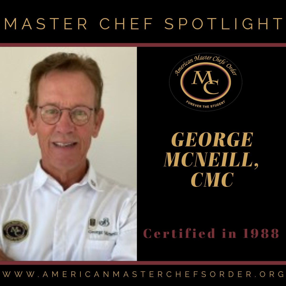American - Master Chef George McNeill earned the Certified Master Chef ...