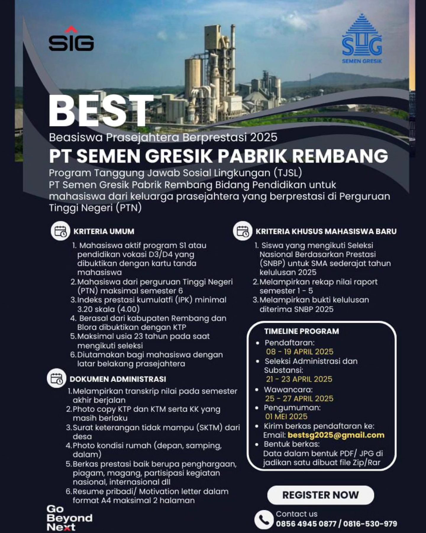 Rembang Update - BEASISWA PRSEJAHTERA BERPRESTASI 2025! Halo mahasiswa ...