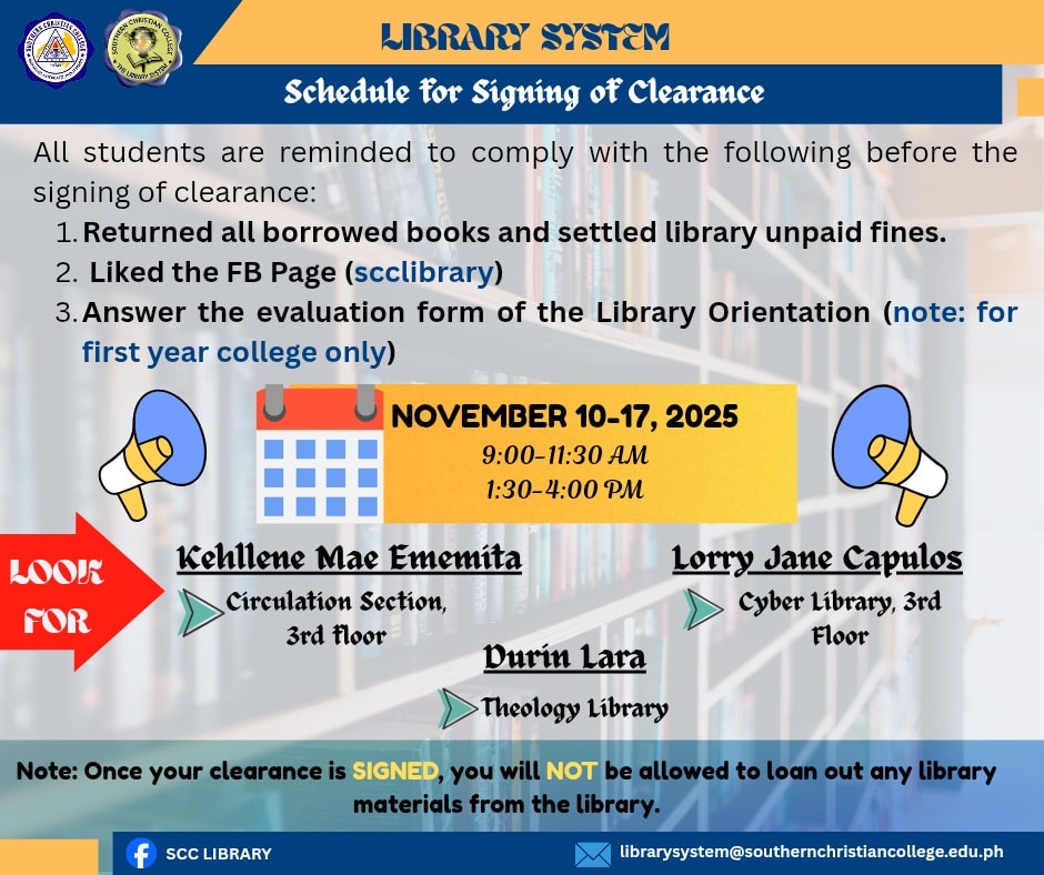 SCC Library - Attention SCCIANS! 📢 Finals are... | Facebook