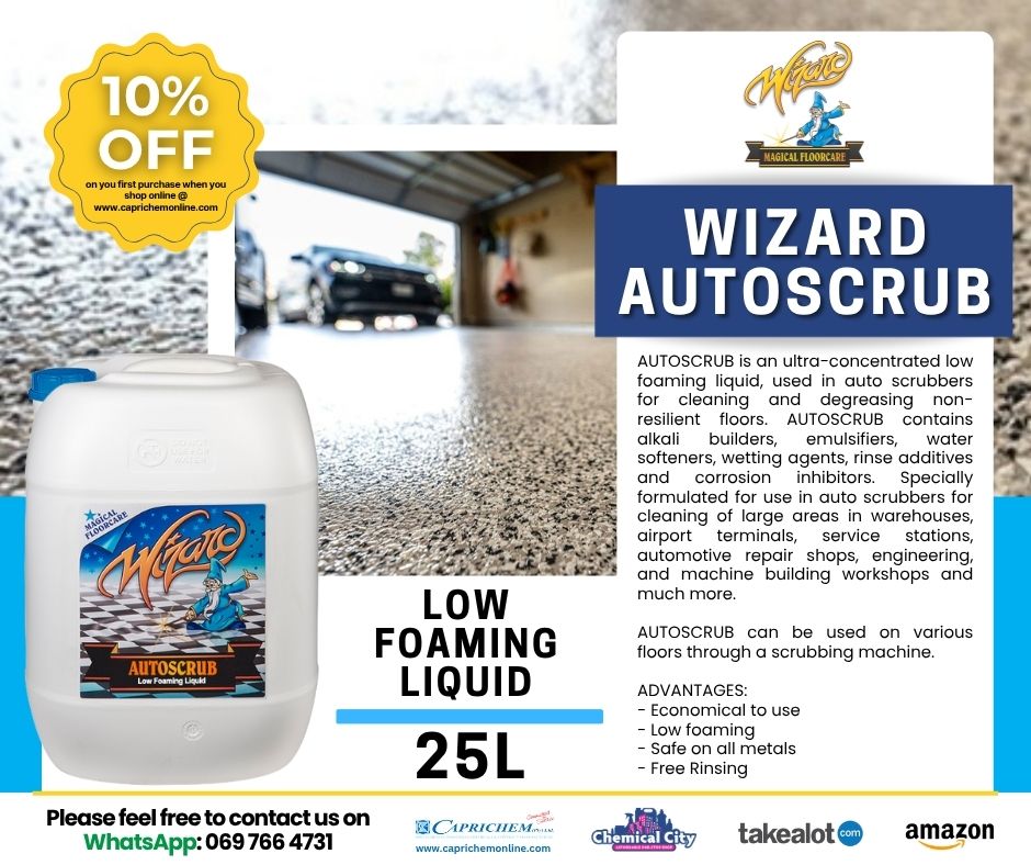 Caprichem - Wizard Autoscrub 25L AUTOSCRUB is an ultra-concentrated low ...