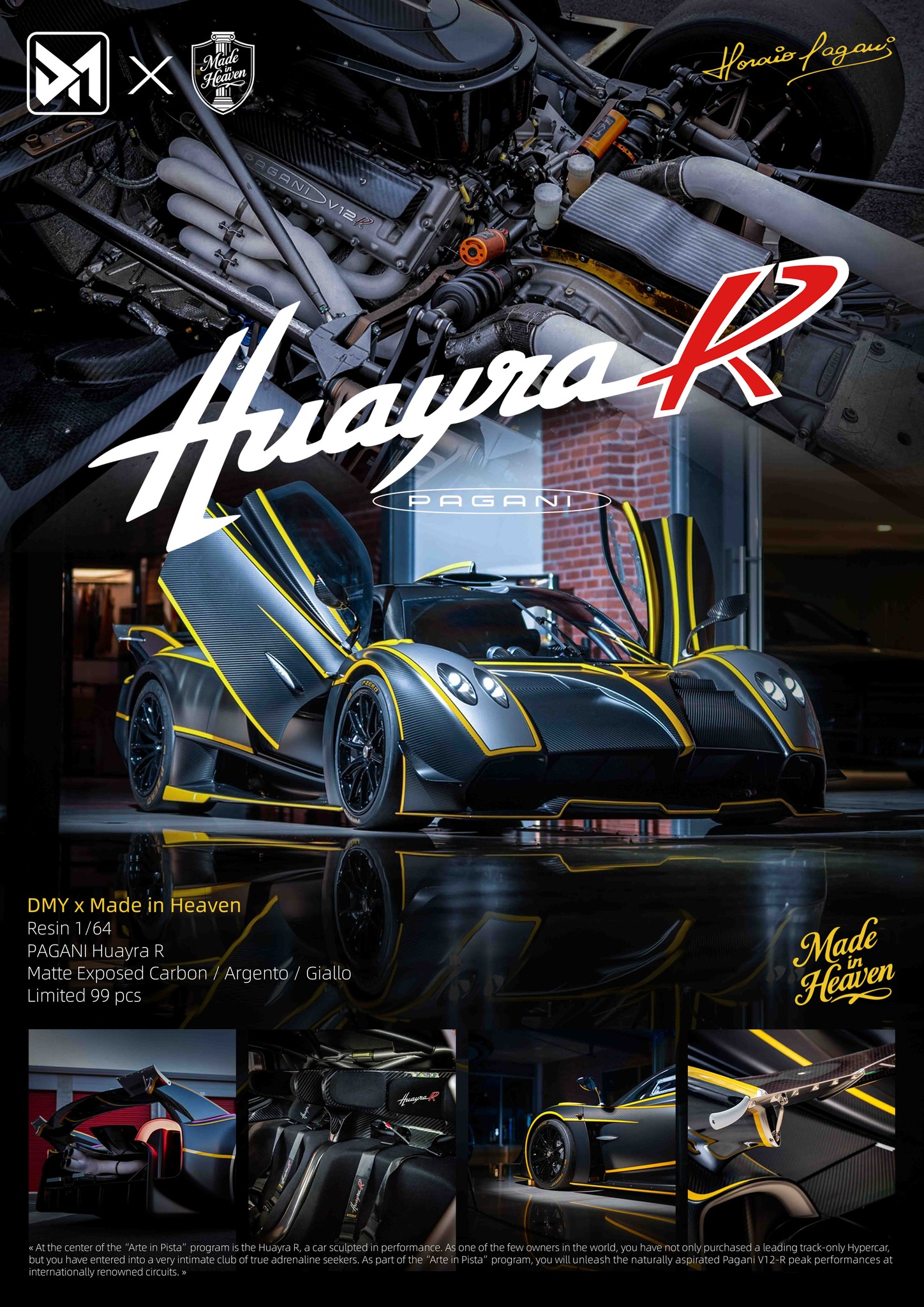 🔥搶先預購🔥 DMY x Made In Heaven 1/64 Pagani Huayra R 訂製版的兩